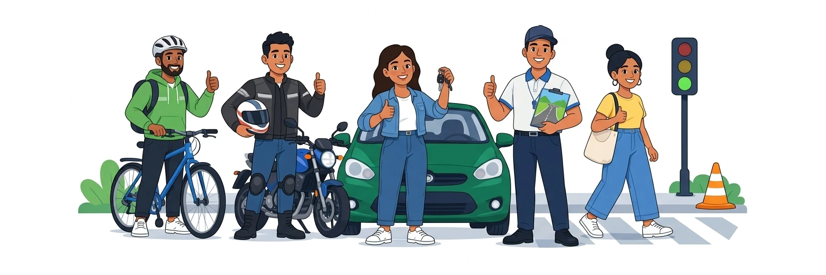 Comunidad diversa aprendiendo conducción y seguridad vial con LicenciaMX